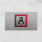 Bowler; Geborsteld Aluminium look Visitekaartje (Achterkant)