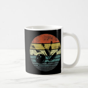 Bowler Gifts Retro Sunset Bowling Ball Silhouette Koffiemok