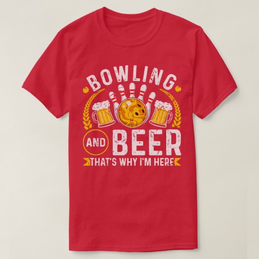Bowler Grappig Bier Bowling T-shirt (Design voorkant)