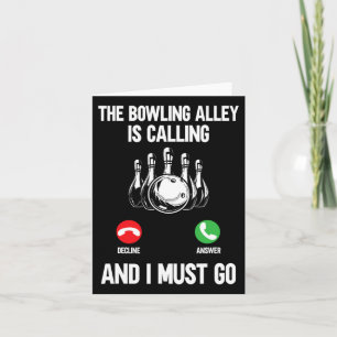 Bowler grappig de Bowling Alley roept en ik Mu Kaart
