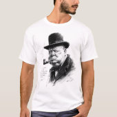 Bowler Hat & Pipe – Ink Caricature Portrait T-shirt (Voorkant)