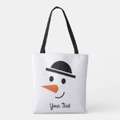 Bowler-hatted Snowman Face Design Canvas tas (Achterkant)