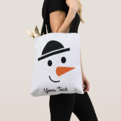 Bowler-hatted Snowman Face Design Canvas tas (Dichtbij)