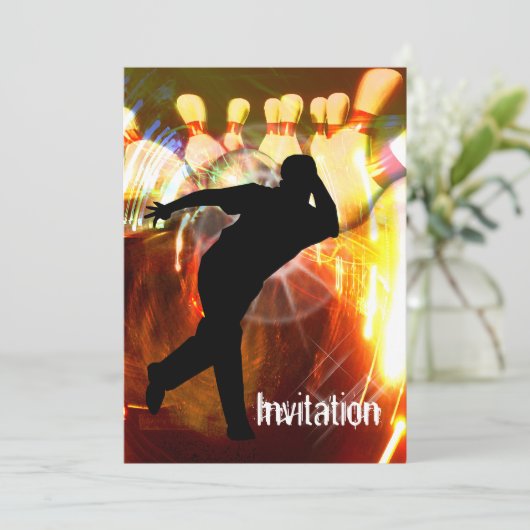 Bowler met een Strike Explosion Invite Kaart (Staand voorkant)