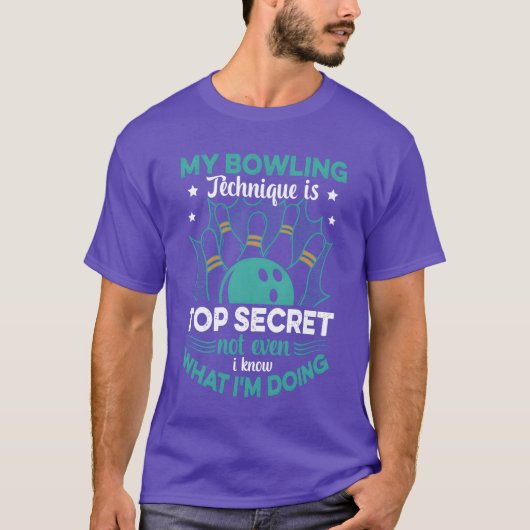 Bowler Mijn Bowlingtechniek Isop Geheime Grappige T-shirt (Voorkant)