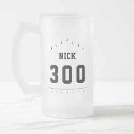 Bowler-naam & Bowling High Score op maat Matglas Bierpul