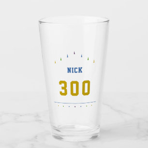 Bowler-naam & Bowling-score, kleurrijk, persoonlij Glas