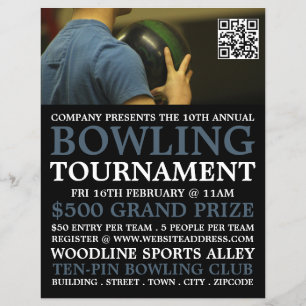 Bowler Portret, Ten-Pin Bowling Tournament Flyer