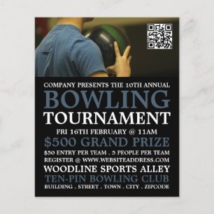 Bowler Portret, Ten-Pin Bowling Tournament Flyer