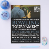 Bowler Portret, Ten-Pin Bowling Tournament Flyer (Enkel)