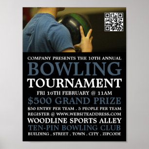 Bowler Portret, Ten-Pin Bowling Tournament Poster