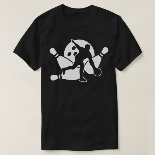 Bowler Silhouette Bowling Skittles Tournament Gift T-shirt (Design voorkant)