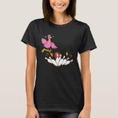 Bowler Strike Bowling Team Bowling Pins Flamingo B T-shirt (Voorkant)
