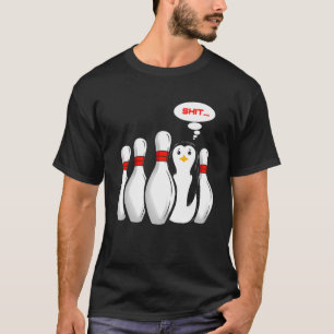 Bowler Voor Bowling Club Bowling Speler Pinguïn T-shirt