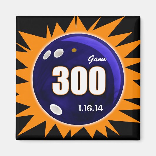 Bowler's 300 perfecte game, Bowling Ball Design, Magneet (Voorkant)