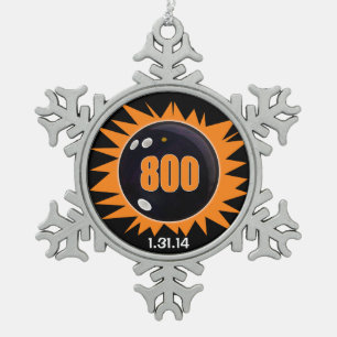 Bowler's 800-serie, Bowling Ball grafische kaart, Tin Sneeuwvlok Ornament