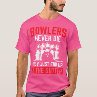 Bowlers belanden in de goot tien pin bowling t-shirt