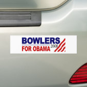Bowlers voor Obama Bumpersticker (Op auto)