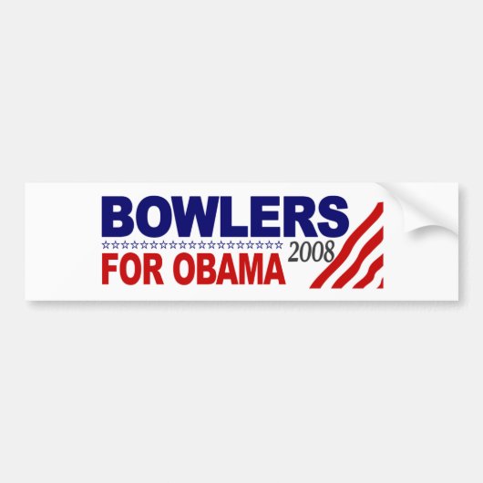 Bowlers voor Obama Bumpersticker (Voorkant)
