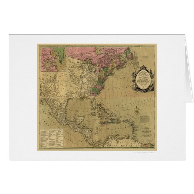 Bowles Gedetailleerde Amerika Map - 1784 (Voorkant Horizontaal)