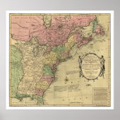 Bowles Map of America 1784 Poster (Voorkant)