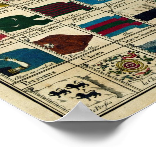 Bowles marinevlaggen van de wereld poster (Hoek)