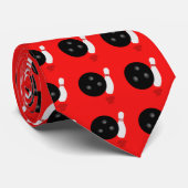 Bowlign Ball en Pin Patterned Stropdas (Opgerold)