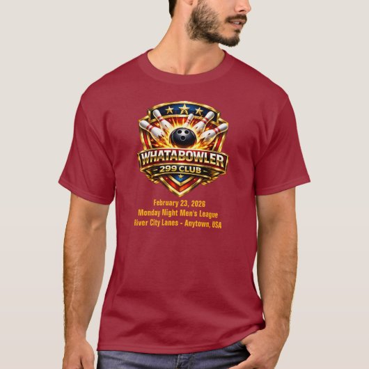 Bowling 299 Shirt – One Pin Short Heartbreaking (Voorkant)