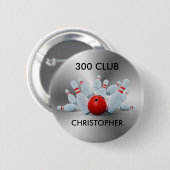 Bowling 300 Club 10 Pin Gepersonaliseerd Ronde Button 5,7 Cm (Voorkant /achterkant)
