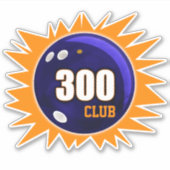 Bowling 300 Club, Blauwe Bowling Bal & Oranje Viny Sticker (Voorkant)