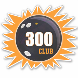 Bowling 300 Club, Bowling Ball & Sinaasappel, Viny Sticker