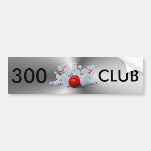 Bowling 300 Club Bumpersticker (Voorkant)