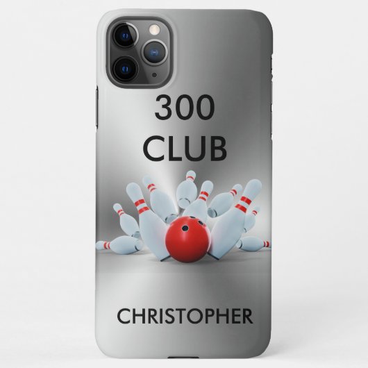 Bowling 300 Club Gepersonaliseerd iPhone Hoesje (Achterkant)