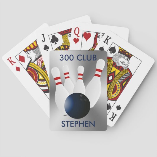 Bowling 300 Club Gepersonaliseerd Pokerkaarten (Achterkant)