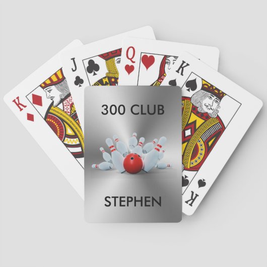 Bowling 300 Club Gepersonaliseerd Pokerkaarten (Achterkant)