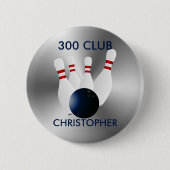Bowling 300 Club Gepersonaliseerd Ronde Button 5,7 Cm (Voorkant)