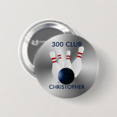 Bowling 300 Club Gepersonaliseerd Ronde Button 5,7 Cm (Voorkant /achterkant)