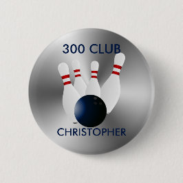 Bowling 300 Club Gepersonaliseerd Ronde Button 5,7 Cm