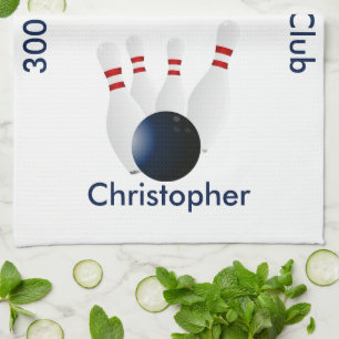 Bowling 300 Club Gepersonaliseerd Theedoek