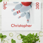 Bowling 300 Club Gepersonaliseerd Theedoek (Gevouwen)