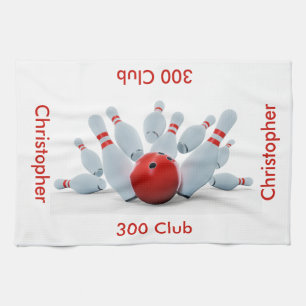 Bowling 300 Club Gepersonaliseerd Theedoek