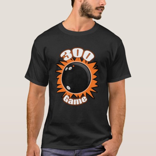 Bowling 300 game & 800 reeks, met datum, t-shirt (Voorkant)