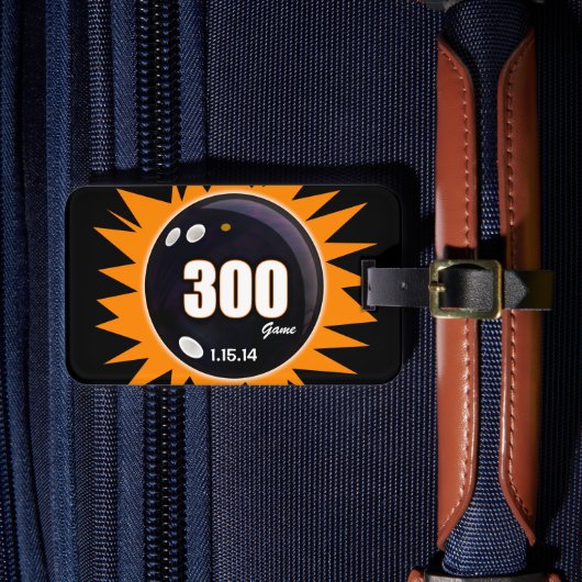 Bowling 300 Game Oranje & Black, Ball Bag, Bagagelabel (Voorkant Insitu 4)