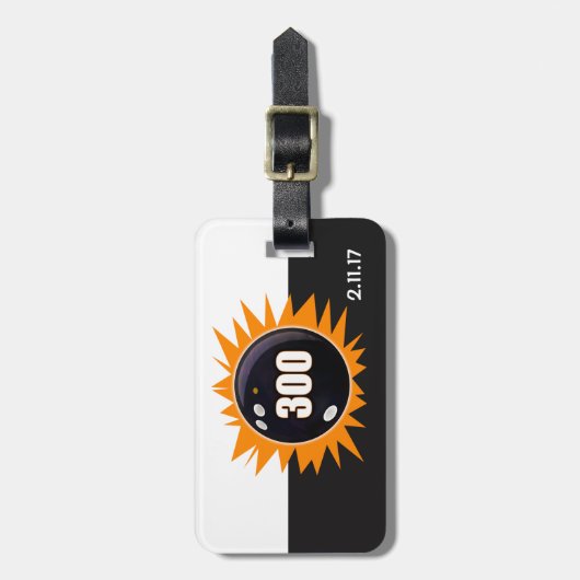 Bowling 300 Oranje game-gloed Bagagelabel (Voorkant verticaal)