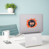 Bowling 600 Club, Bowling Ball met rood, vinyl Sticker (Laptop op bureau)
