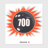 Bowling 700 reeks, Bowling Ball met rood, vinyl Sticker (Vel)