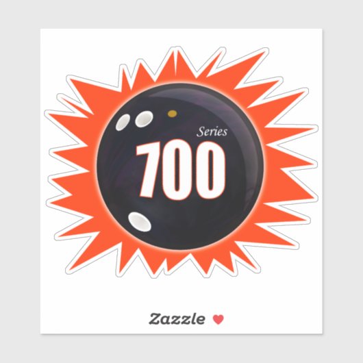 Bowling 700 reeks, Bowling Ball met rood, vinyl Sticker (Vel)
