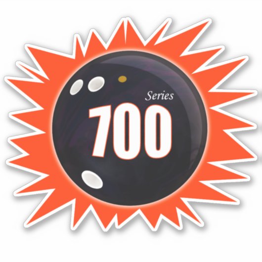 Bowling 700 reeks, Bowling Ball met rood, vinyl Sticker (Voorkant)