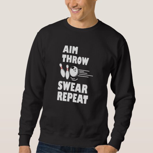 Bowling Aim Throw Swear Repeteer Bowler Trui (Voorkant)