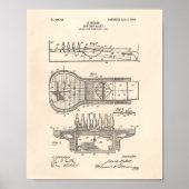 Bowling Alley 1906 Patent Art Old Peper Poster (Voorkant)